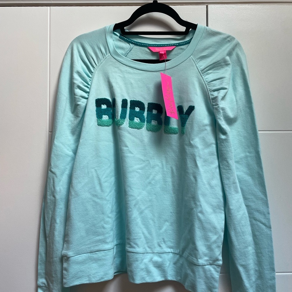 Lilly Pulitzer Sweatshirt NWT Bubbly Blue Light Sweatshirt Women’s Sz M